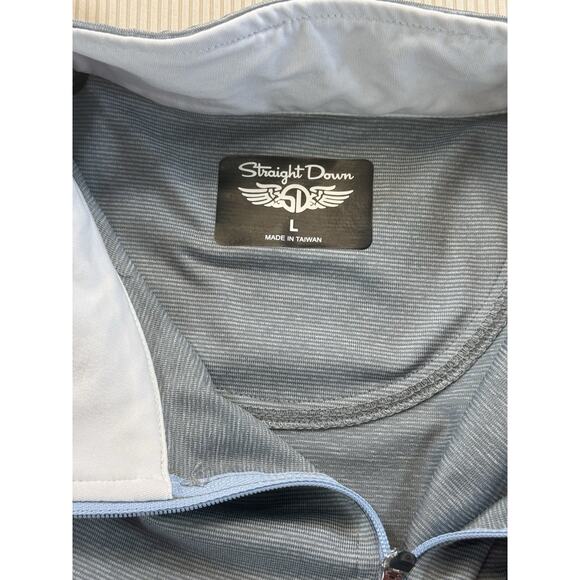 Straight Down Men’s Large Cowboys Golf Club 1/4 Zip Pullover Blue Gray Stretch - Picture 6 of 10